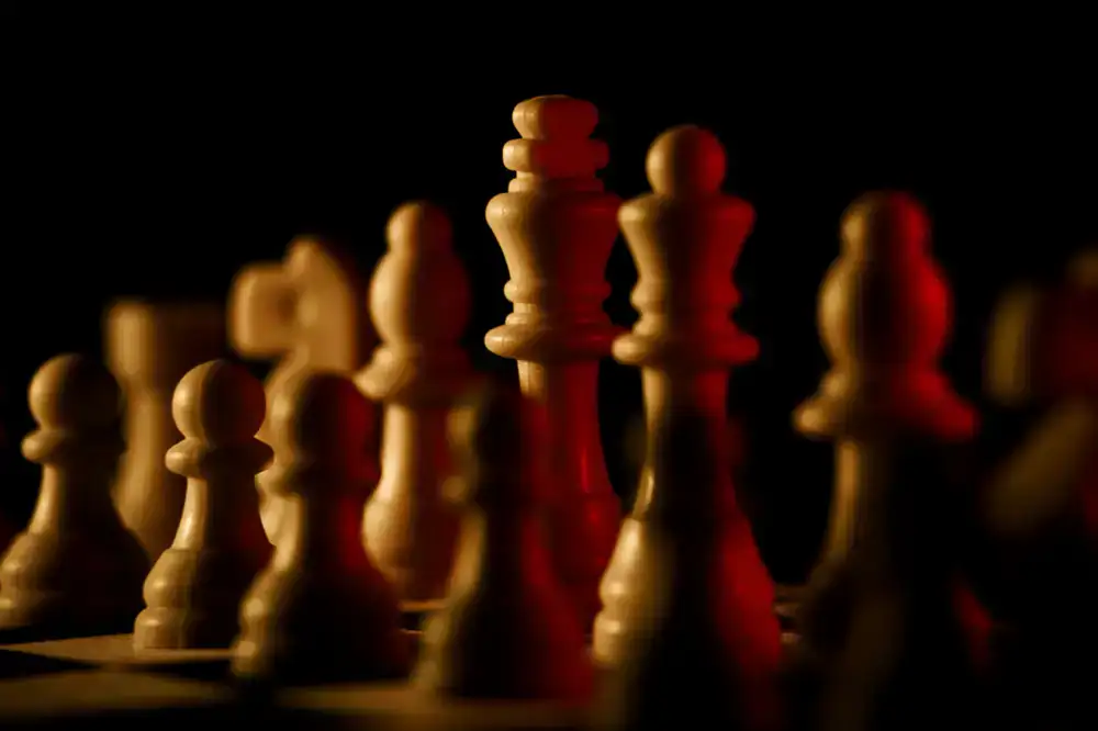 Abstract view of a competitive match board